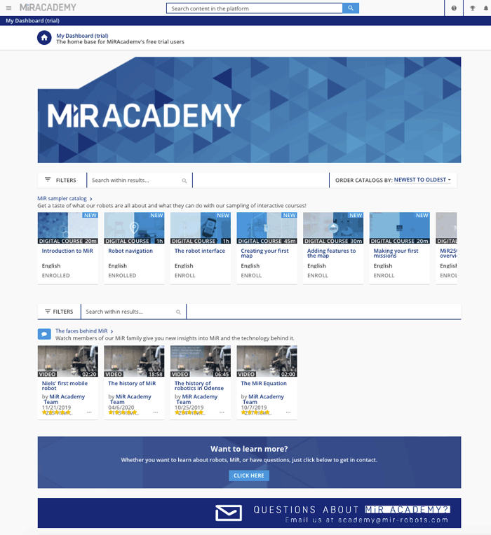 MIR_academy_dashboard_web MiR Academy dashboard