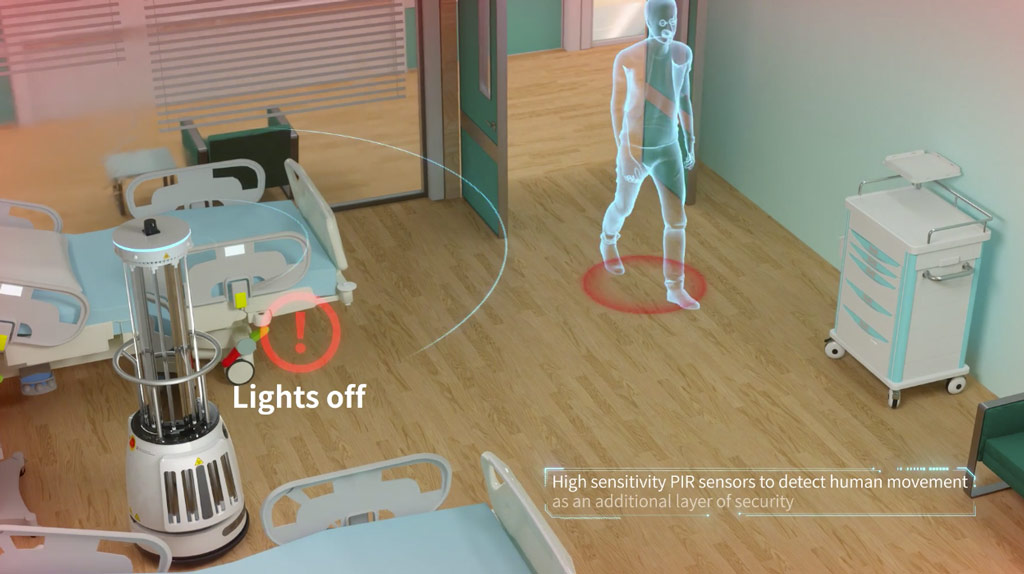 UBTECH-ADIBOT-Robot-web UBTECH ADIBOT UV Robot will stop the disinfection process if a human enters the workspace.