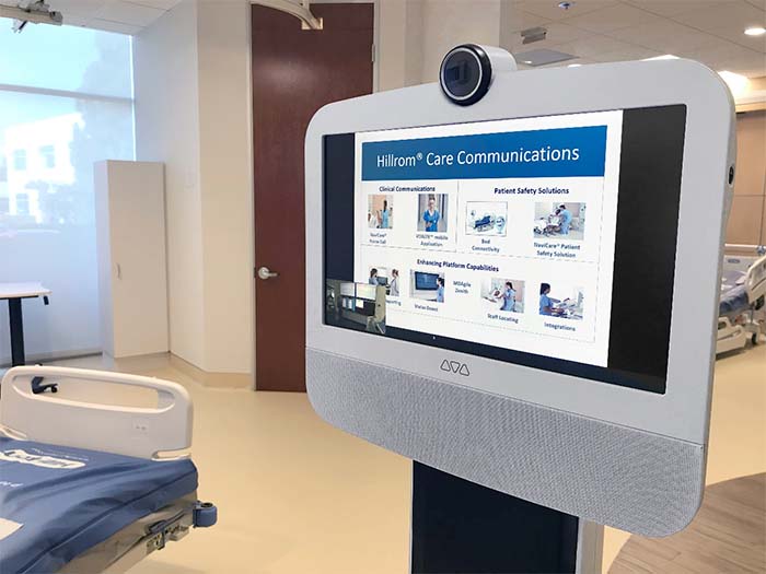 image of interactive user screen on AVA robot