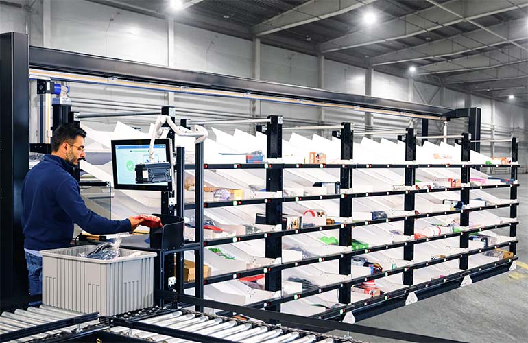 Bershire Grey robotic shuttle put wall