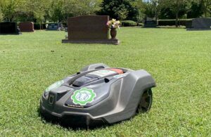 My Goat autonomous mower at a cemetary