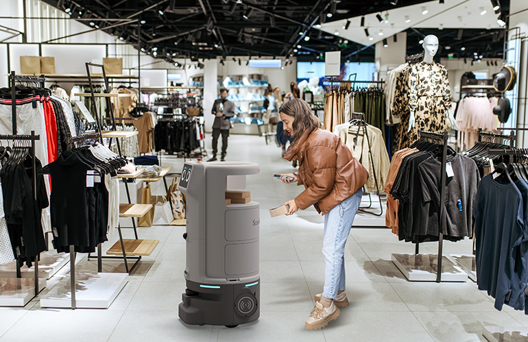 United Robotics Group uLink service robot with locker concept.