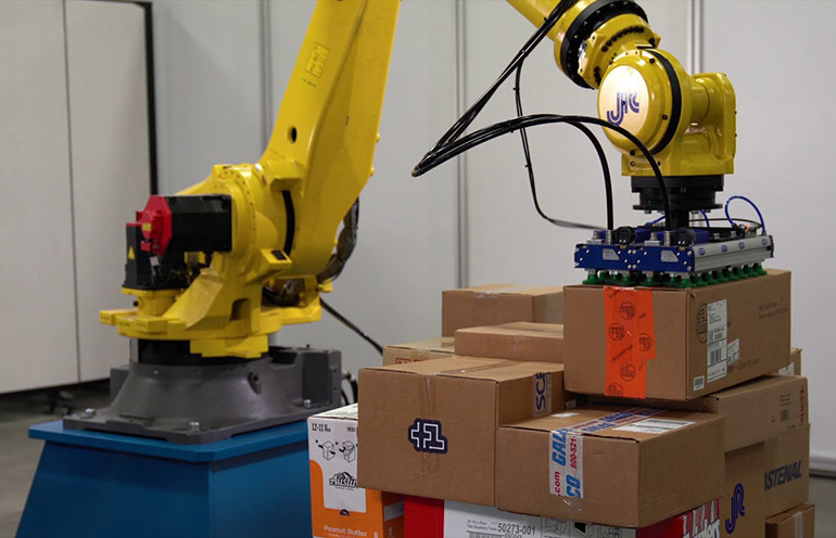 Warehouse automation such as this palletizing system isn't always the answer, says Plus One Robotics.