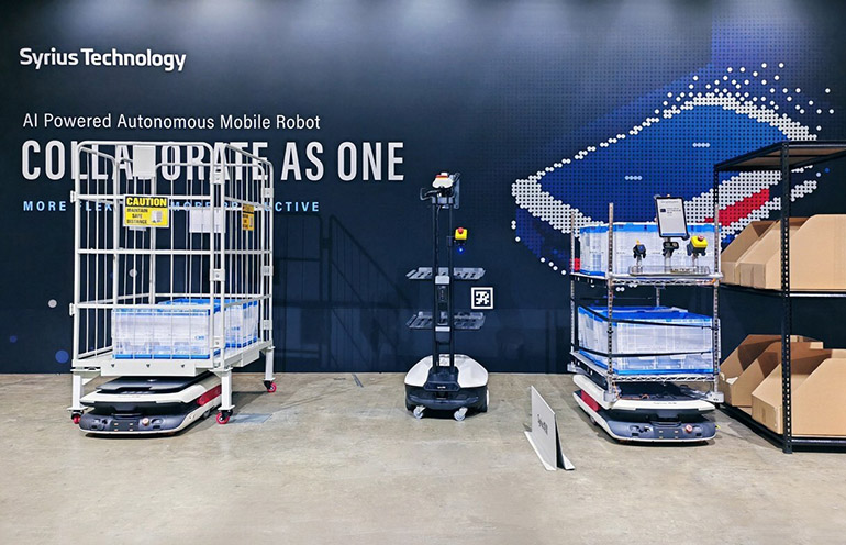 Syrius showed its FlexPorter and FlexSwift mobile robots at at the Melbourne Convention and Exhibition Centre.
