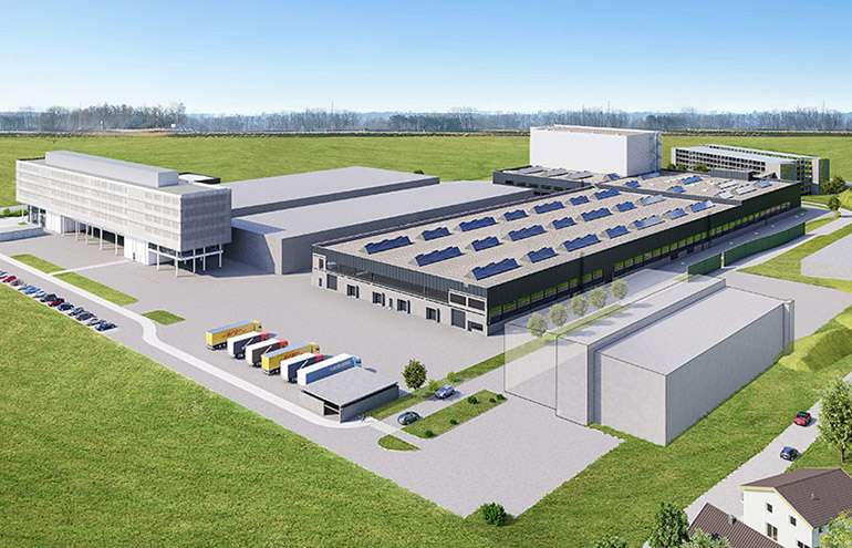 TGW's new headquarters will include a 27,000-sq.-ft. production hall and automated storage.