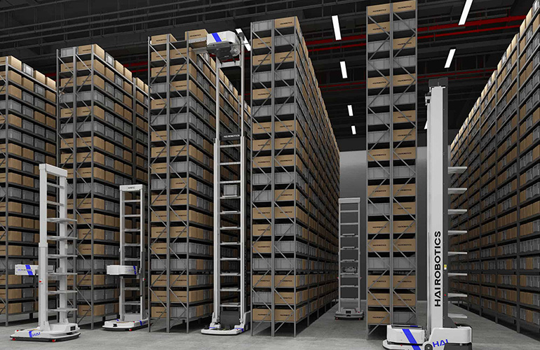 Vanderlande is offering Hai Robotics' ASRS, shown here, with its warehouse offerings.