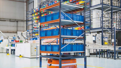 Mecalux and MIT will research swarm intelligence for warehouse robots, such as these AMRs.