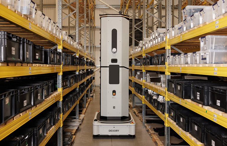 DexoryView uses mobile robots such as this one to collect warehouse intelligence, says Dexory.