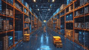 Robotic process automation enhances efficiency in a smart warehouse by automating material flow and managing inventory seamlessly. Source: Adobe Stock
