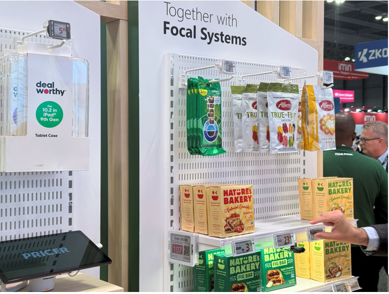 Focal Systems showed its new shelf camera at NRF 2025. Credit: Georges Mirza
