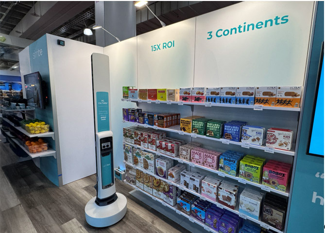 Simbe introduced the Tally Spot Fixed camera system, shown here at the National Retail Federation's latest show.