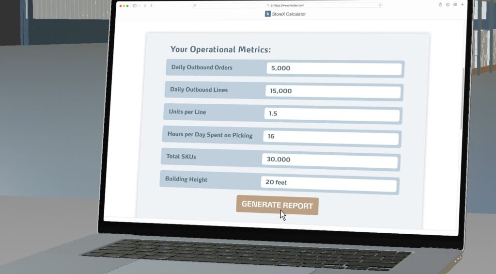 The StoreX Caluclator interface. 