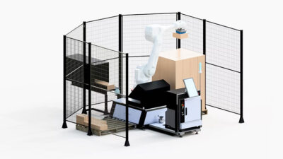 Illustration of the Jacobi robotics palletizer workcell.