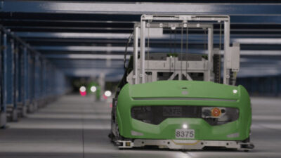 Symbotic said its system, shown here, improves the flow of goods from the manufacturer to the consumer. CTO James Kuffner will explain how in his Robotics Summit keynote.