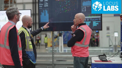 LocusLABS, with its team shown here, is developing software such as LocusINTELLIGENCE to help warehouses.