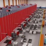 An image of a simulation showing a potential workflow possible with the partnership between Rockwell Automation and RightHand Robotics.
