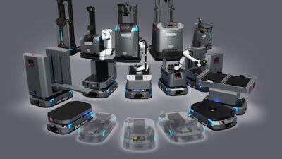 a picture of Seer Robotics' portfolio of mobile robots.