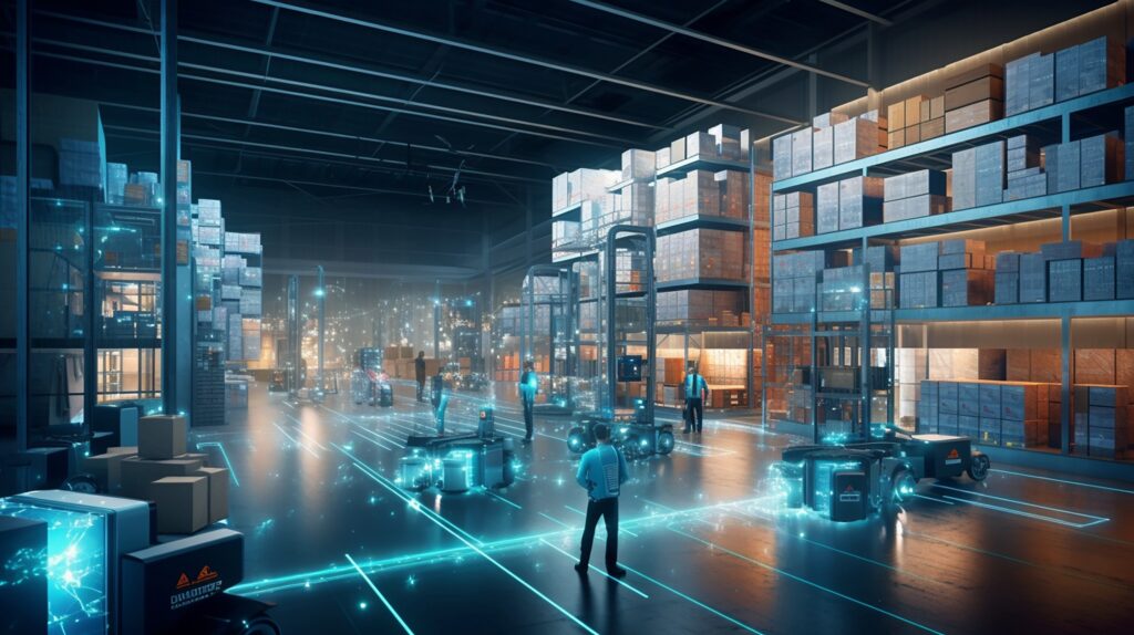 Rendering of a connected warehouse. A recent survey found warehouse operator priorities as they consider automation.
