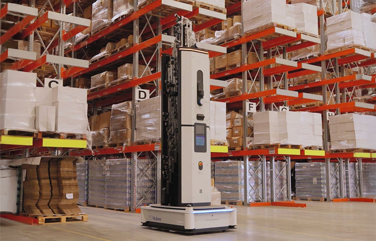 An autonomous inventory robot from Dexory.
Telefónica Tech and Dexory said their service will reduce inventory errors, speed investigation of problems, and ensure greater security for employees.