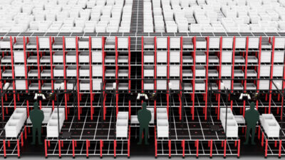 An illustration of Rapyuta's ASRS.