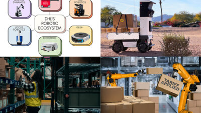 Four images representing the top stories on Automated Warehouse this month.