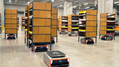 Integrators will offer GreyOrange mobile robots, shown here, alongside enVista's integration services.Integrators will offer GreyOrange mobile robots, shown here, alongside enVista integration services.