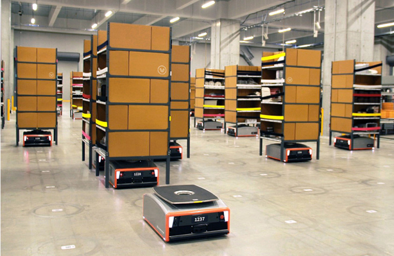 Integrators will offer GreyOrange mobile robots, shown here, alongside enVista's integration services.