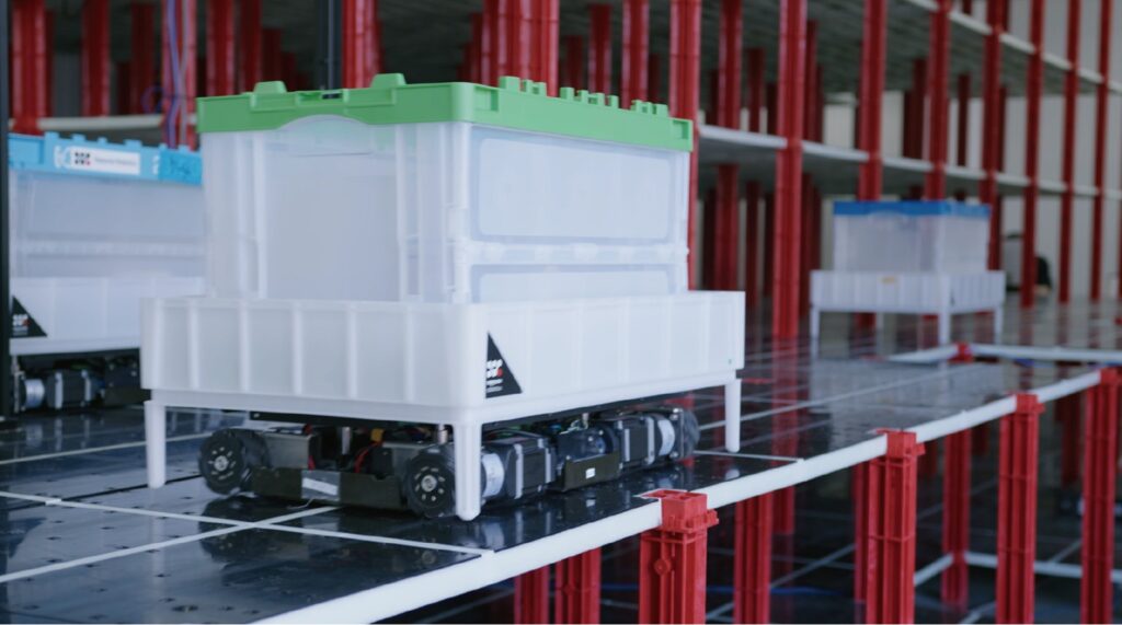 A Rapyuta bin in its ASRS.