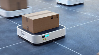 AMRs, or autonomous mobile robots shown here, have become a common sight in warehouses, but there is still room for growth, say experts.