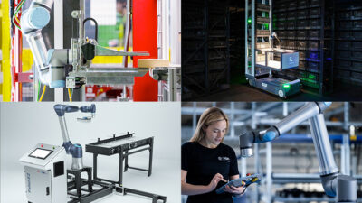 Amazon's Flacon robot, the Locus Array robot, Doig Corporation's picking robot, and the new UR15.