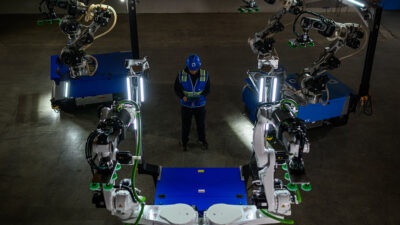 Mech from Dexterity has two arms and is designed for truck loading.