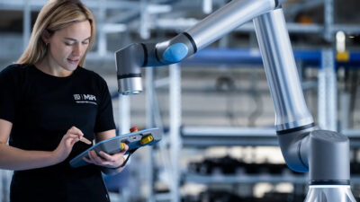 Universal Robots' new UR15 cobot, which is the company's fastest cobot arm ever.