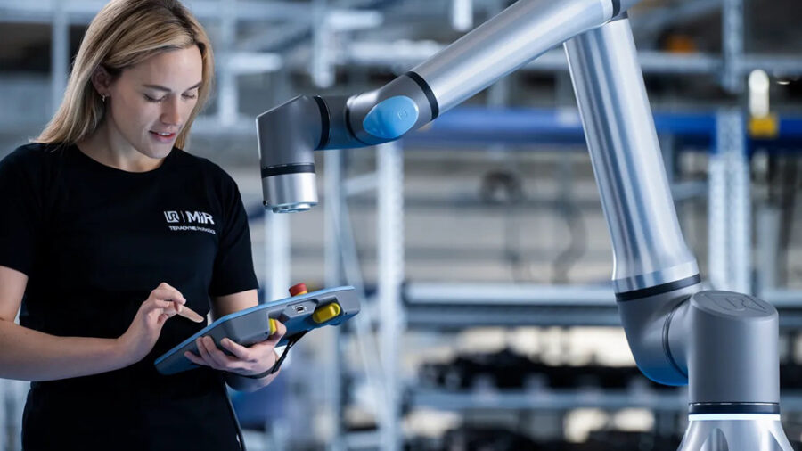 Universal Robots' new UR15 cobot, which is the company's fastest cobot arm ever.