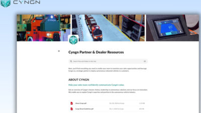 A screenshot of Cyngn's new dealer portal.