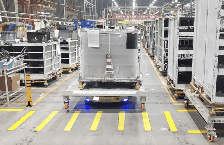 ForwardX's says its vision-guided robots do not need tape or wires to navigate.