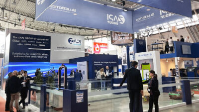 ZAPI GROUP consolidated booths for its companies, including BlueBotics, at recent trade shows.