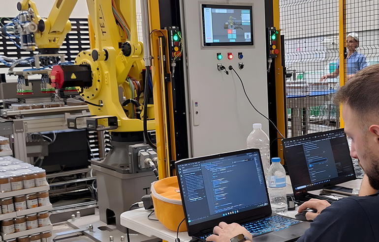 Progressive Robotics has developed AI and vision-based systems for single- and mixed-case palletizing.