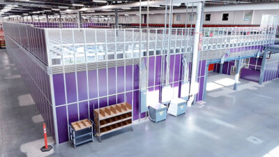 wide angle view of the entire autostore array at scentsy.