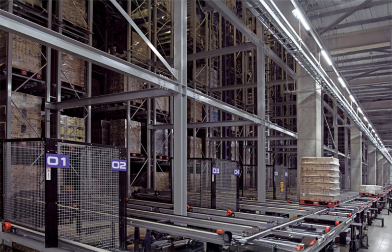 ASRS, as seen here, can be customized to supply chain needs, says Daifuku Intralogistics America.