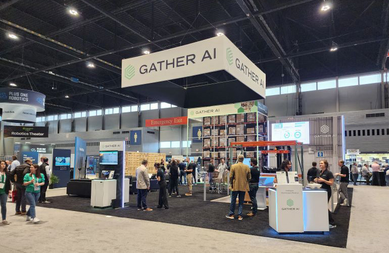 Gather AI debuted three new products at its ProMat 2025 booth, shown here.