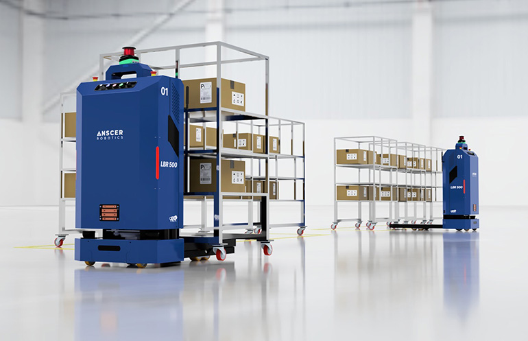 The LBR500 can make tight turns to move carts, says ANSCER Robotics.
