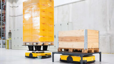 Dematic provides AMRs for goods-to-person order fulfillment and point-to-point transport.