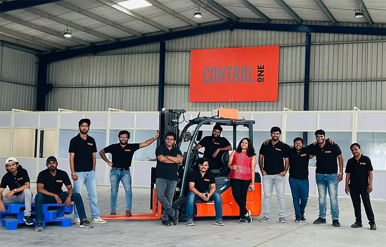 Control One, whose team is shown here, has developed autonomy technology relying on agentic AI and cameras.