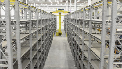 An automated storage and retrieval system. The construction of new facilities is an opportunity to be ready for storage automation, says Dexco.