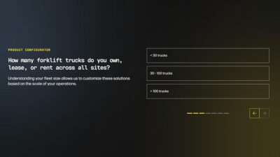 ELOKON's Product Configurator asks customers questions about their operations.
