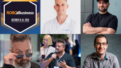 RoboBusiness 2025 speakers, top row: Jordan Bryan and Saman Farid. Bottom row: Florian Pestoni, Richard Petrazzini, and Joe Wieciek.