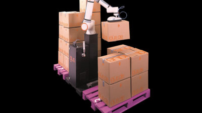 The FR20´s versatile configuration easily adapts to different palletizing patterns, says igus.