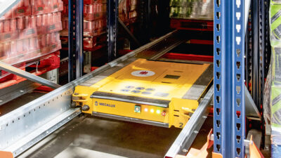 Mecalux's pallet shuttle system.
