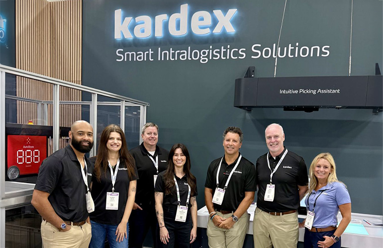 The Kardex team, shown here, demonstrated AutoStore 3D Engine and more at PACK EXPO.