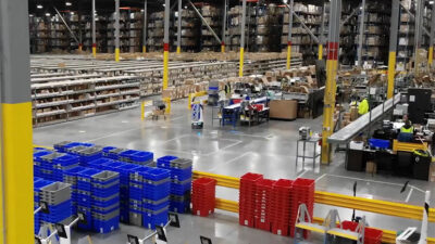 A Kenco e-commerce fulfillment facility in Indiana uses Locus AMRs and other automation.